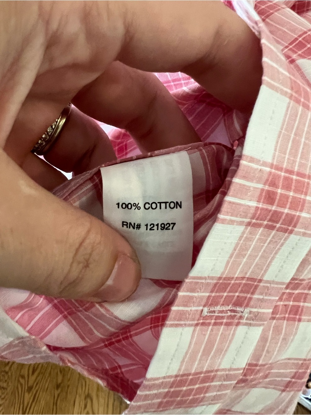 johnnie-O Pink and White Plaid Button-Down Shirt - Picture 4 of 7